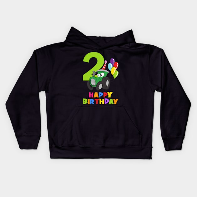 2nd Birthday Party 2 Year Old 2 Years Kids Hoodie by KidsBirthdayPartyShirts